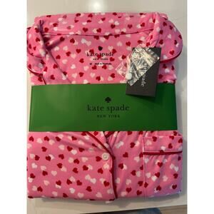NWT Kate Spade 2 pc Hearts Pajama Gift Set Size Medium $78 🩷❤️